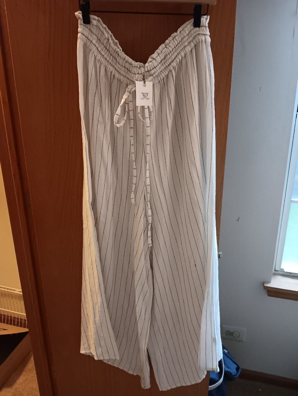 New With Tags Linen Striped Palazzo Pant L/XL